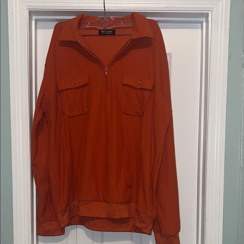 Orange Half-Zip Pullover
